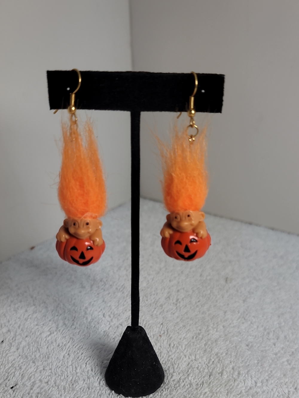Halloween Orange Troll Pumpkin Drop Earrings By Russ